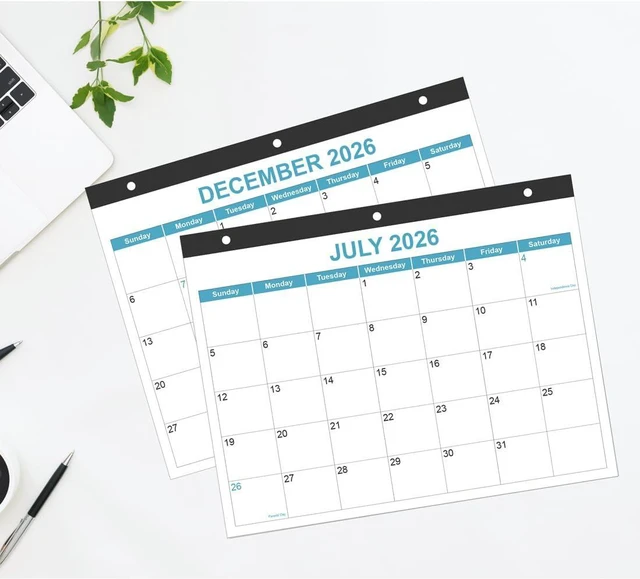 Alt view image 7 of 7 - 2026-2027 Calendar for 3 Ring Binder - Desk Calendar 2026-2027 from July 2026 - December 2027, 18 Months Calendar with Premium Paper, 3-Hole Calendar, 8.5" x 11", Blue