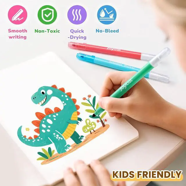 Alt view image 2 of 7 - 12-Color Erasable Markers for Kids, Dual Tip Magic Pens for Paper | Erasable highlighters use white tips to correct details and reveal notes, ideal for school projects, journaling and crafts.