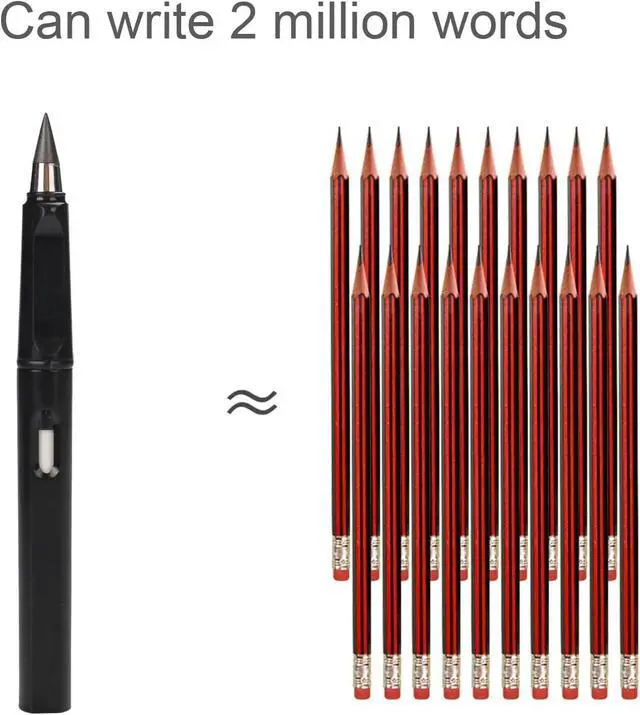 Alt view image 3 of 6 - Infinity Forever Pencil - 0.7mm Infinite Everlasting Metal Inkless Pencils Set with Eraser, No Need Sharpened, Replace Mechanical Pen for Sketch, Drawing and Writing8Pcs Black + White