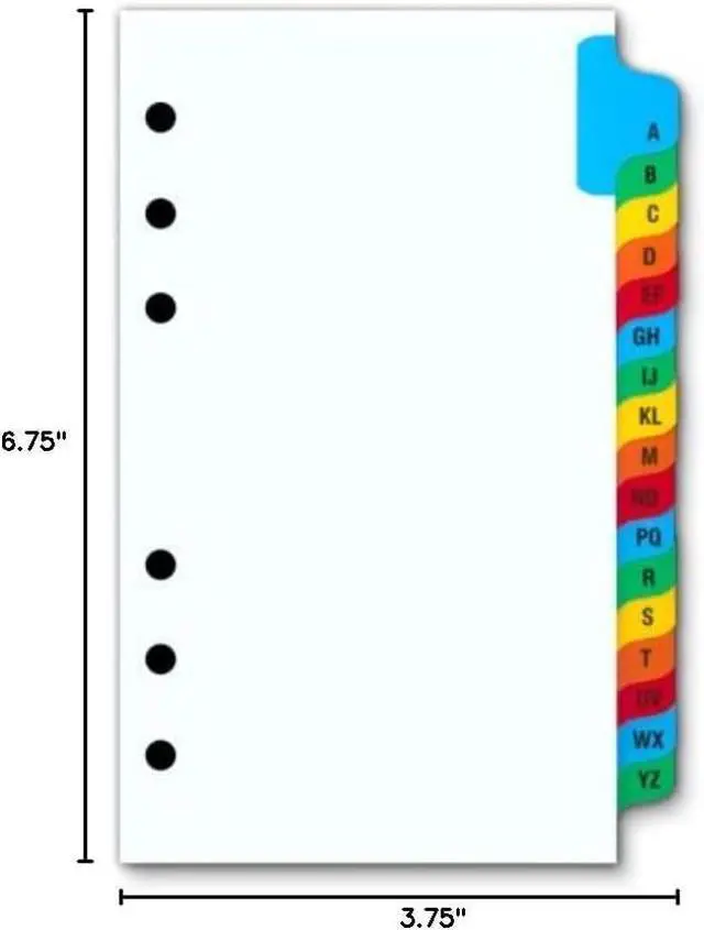 Main image of A-Z Index Tabs 3 3/4 x 6 3/4