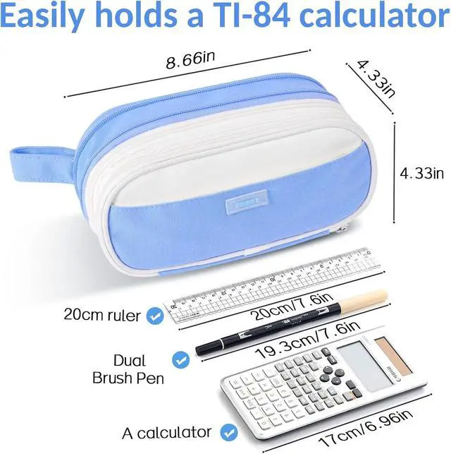 Alt view image 8 of 8 - Sooez Large Pencil Case, Expandable Pencil Bag Pouch, Pen Bag with Zipper