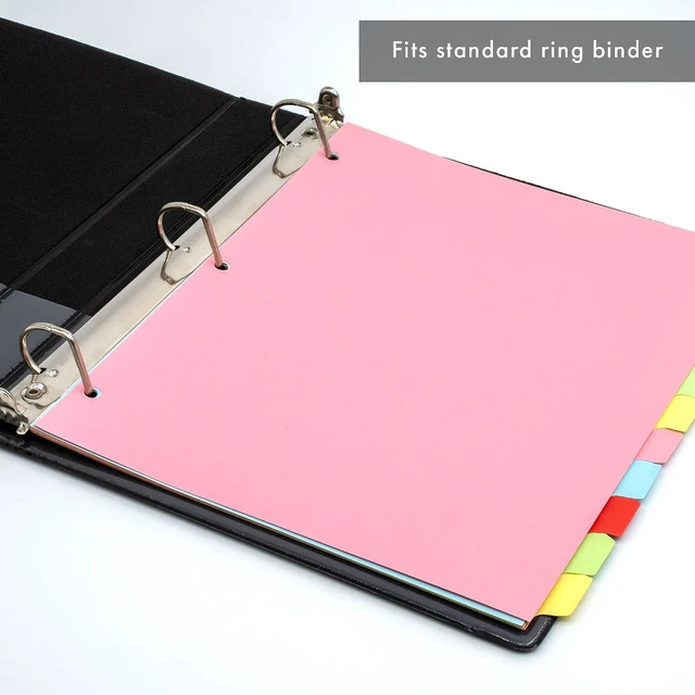 Alt view image 5 of 7 - 10 Part Dividers 1 Pack of 10 Tabbed Set for 3-Ring Binder, Page Separators for Home, Office, School Organization 8.5 x 11 Inches Pastel Colors