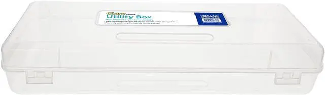 Main image of Clear Ruler-Length Pencil Box | 13 3/8 x 5 3/8 x 2 1/2 in; snap-latch lid for long supplies