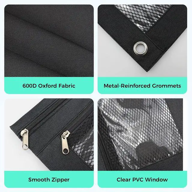 Alt view image 5 of 7 - Pencil Pouch for 3 Ring Binder, Pencil Case with Zipper, 600D Fabric Pencil Pouch Bag Holder Accessories, Clear Window Pencil Case Aesthetic Back to School Organizer Pockets for Boy Girl (Black)