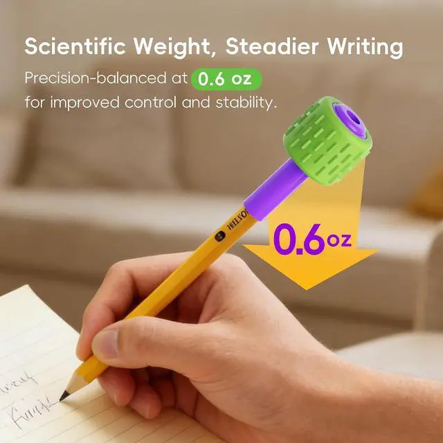 Alt view image 4 of 7 - 4 in 1 Pencil Fidgets for ADHD & Autism Anxiety Relief,60s Continuous Spin Pencil Topper with Textured Spinners,Silent Sensory Stress Relief Tool for Focus & Calm,Fidget Pen Flipper for Home&Classroom