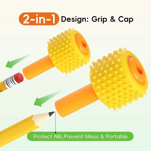 Alt view image 6 of 7 - 4 in 1 Pencil Fidgets for ADHD & Autism Anxiety Relief,60s Continuous Spin Pencil Topper with Textured Spinners,Silent Sensory Stress Relief Tool for Focus & Calm,Fidget Pen Flipper for Home&Classroom