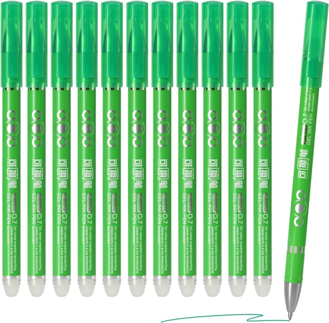 Alt view image 2 of 7 - 12Pcs Colored Erasable Gel Pens, 0.7mm Fine Point Green Color Inks | Gel Pen Make Mistakes Disappear, Assorted Color Inks for Completing Sudoku and Crossword Puzzles