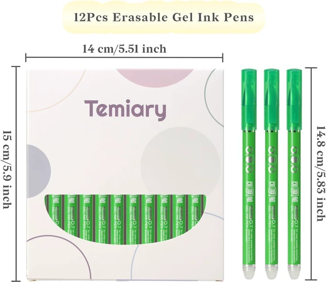 Alt view image 3 of 7 - 12Pcs Colored Erasable Gel Pens, 0.7mm Fine Point Green Color Inks | Gel Pen Make Mistakes Disappear, Assorted Color Inks for Completing Sudoku and Crossword Puzzles