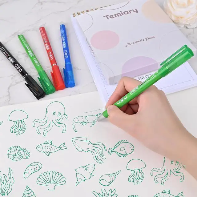 Alt view image 6 of 7 - 12Pcs Colored Erasable Gel Pens, 0.7mm Fine Point Green Color Inks | Gel Pen Make Mistakes Disappear, Assorted Color Inks for Completing Sudoku and Crossword Puzzles