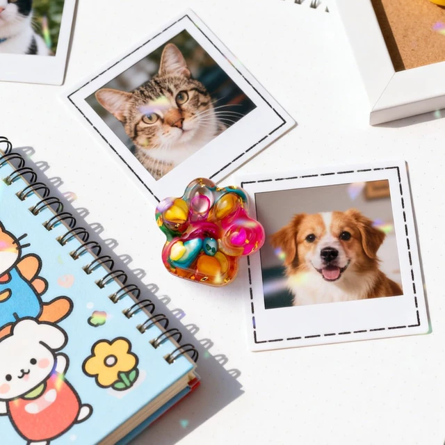 Alt view image 5 of 7 - Loss Of Pet Sympathy Gift - Colorful Glitter Mini Paw Pocket Hug with Memorial Card Envelope Remembrance Bereavement Gift Loss of Dog Cat Sympathy Favor for Pet Lover Adult Stress Relief Toy