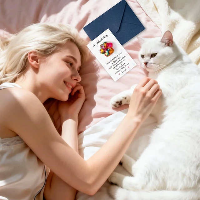 Alt view image 6 of 7 - Loss Of Pet Sympathy Gift - Colorful Glitter Mini Paw Pocket Hug with Memorial Card Envelope Remembrance Bereavement Gift Loss of Dog Cat Sympathy Favor for Pet Lover Adult Stress Relief Toy