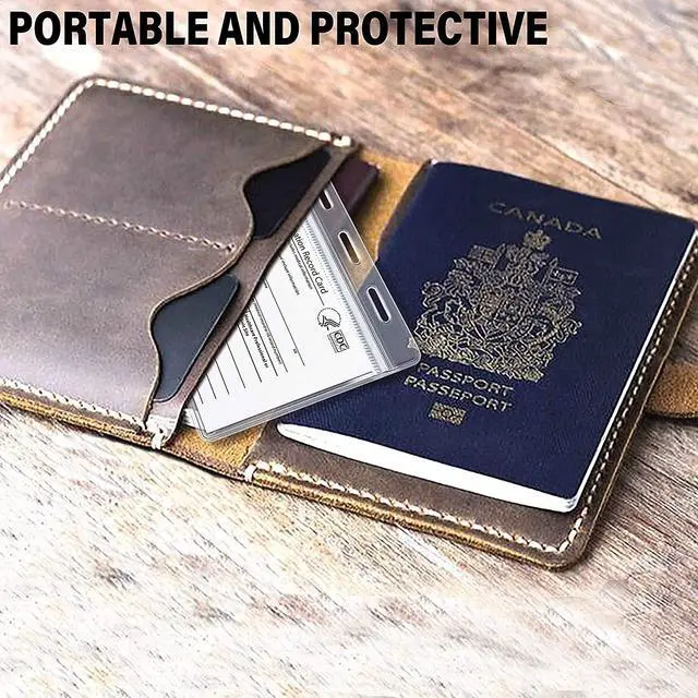 Alt view image 5 of 7 - CDC Vaccination Card Holder, Waterproof Sealable Clear Plastic Horizontal ID Card Holder for 4 X 3 to 4.5 X 3.5 Inches Vaccination Immunization Card, Work ID, Key Card, Driver's License(5 Pack)