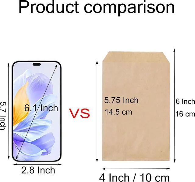 Alt view image 2 of 6 - 100 Pcs 4x6 Inches Brown Kraft Paper Bags Flat Envelopes Merchandise Treat Bag for Party