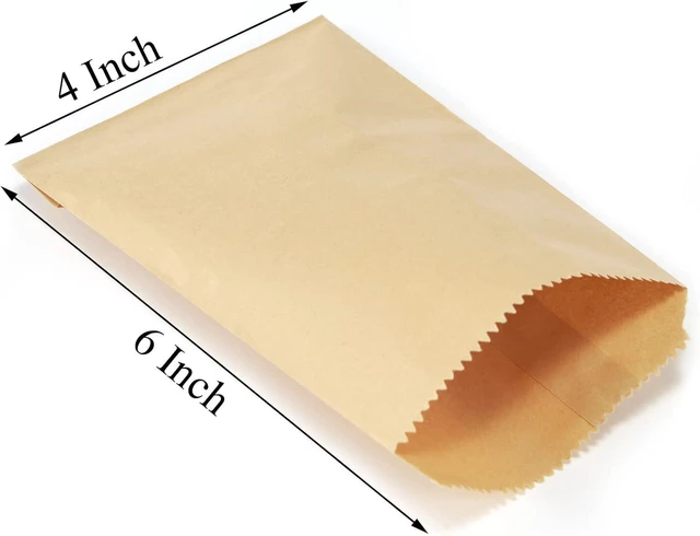 Alt view image 4 of 6 - 100 Pcs 4x6 Inches Brown Kraft Paper Bags Flat Envelopes Merchandise Treat Bag for Party