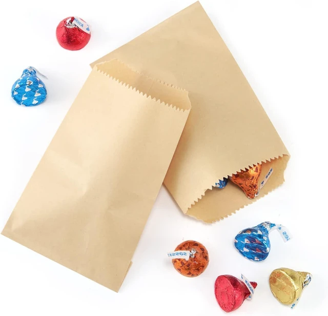 Alt view image 5 of 6 - 100 Pcs 4x6 Inches Brown Kraft Paper Bags Flat Envelopes Merchandise Treat Bag for Party