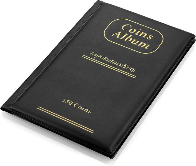 Alt view image 4 of 7 - 150 Pockets Coin Album, Penny Collecting Book, Souvenir Coins Collection Holder, Ideal for Pressed Pennies Passport, Hobby Coin Collector, Money Specie Display Storage Case (Black)