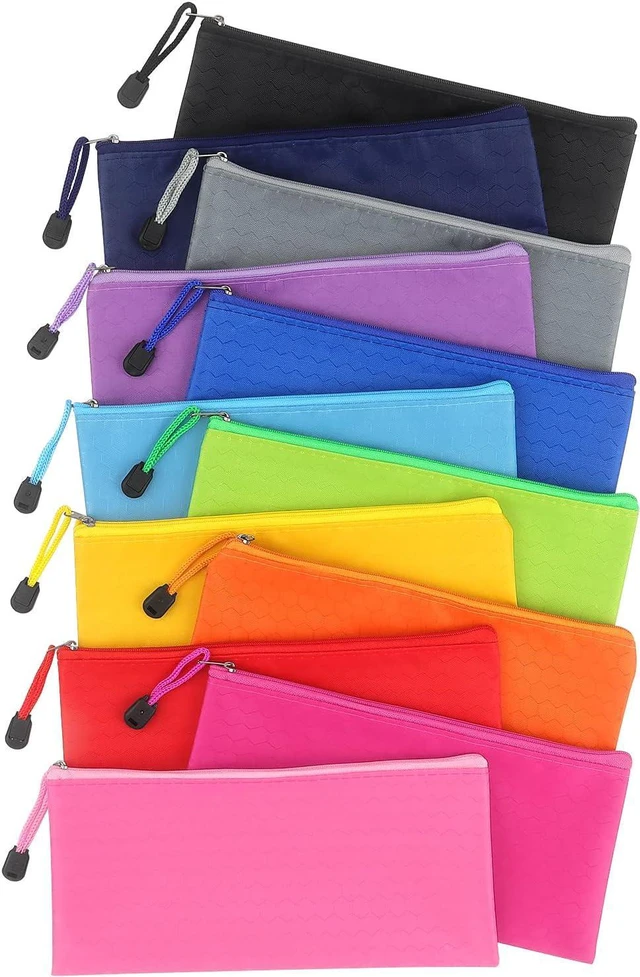 Main image of Tamaki 12 Pack Zipper Pouch, Bulk Waterproof Pouch Cases | Multi-Purpose Organizer Bags for Office Supplies, Travel Accessories