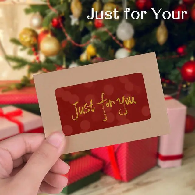 Alt view image 7 of 7 - 50 Pack Window Gift Card Envelopes, 4 x 2.8 Inch Mini Kraft Paper Envelopes, Elegant Gift Card Holders with Heart Shaped Clasp for Holidays Party Business Gift Cards Invitation (Brown)