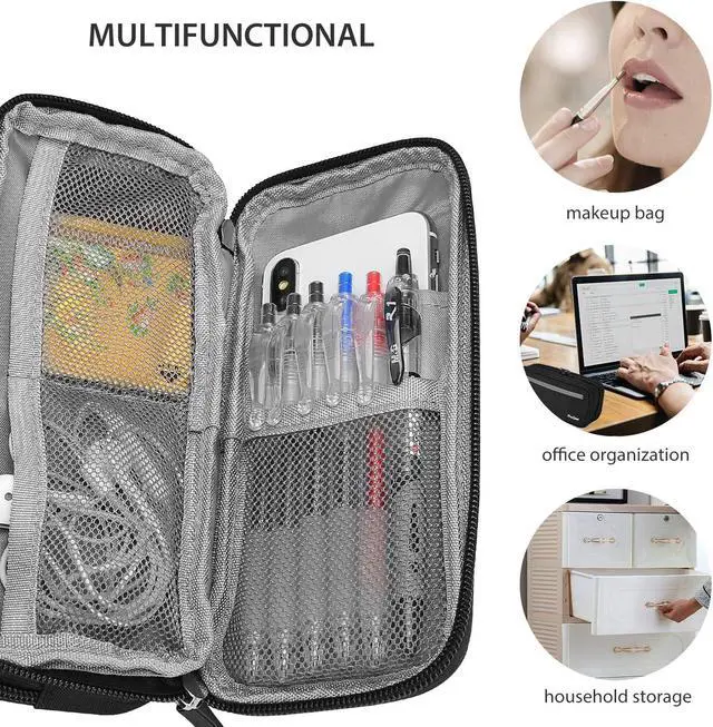 Alt view image 6 of 6 - Pencil Case Pen Bag, Two Layers Big Capacity Pencil Pouch Pen Organizer Durable Stationery Holder for Marker Organization School Supplies Office Storage Desk Organizing
