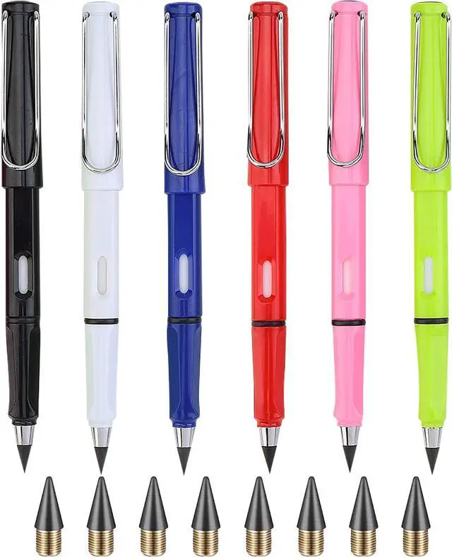 Main image of 6 Sets Everlasting Pencil, Infinity Pencils, NO-Sharpening Pen for Writing Drawing Students Sustainable Pencil for Home Office School (6 Pencils + 6 Erasers + 8 Replaceable Nibs)