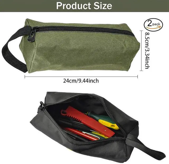Alt view image 2 of 7 - Tool Pouch Bag 2 Pcs Canvas Tool Pouch,Multi-Purpose Tool Bags, Multi-Purpose Small Zipper Tool Pouchs,Screwdriver Tool Bag Set for Organizer Storage Various Electrician Tools
