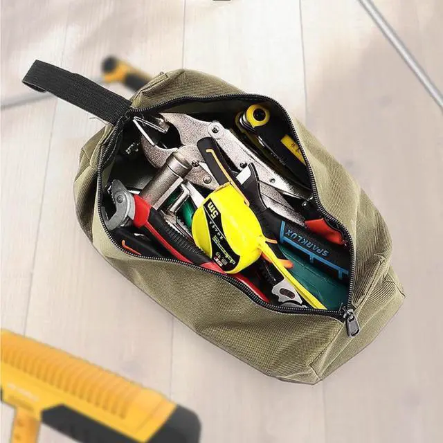 Alt view image 6 of 7 - Tool Pouch Bag 2 Pcs Canvas Tool Pouch,Multi-Purpose Tool Bags, Multi-Purpose Small Zipper Tool Pouchs,Screwdriver Tool Bag Set for Organizer Storage Various Electrician Tools