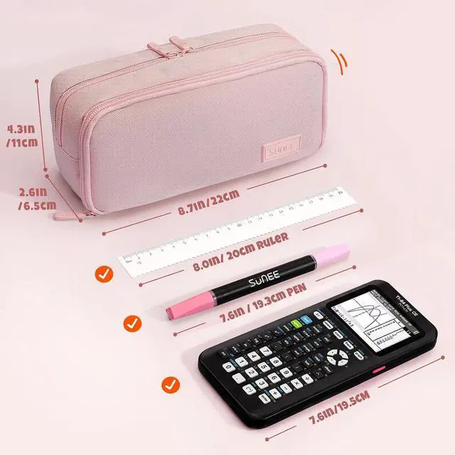 Alt view image 5 of 7 - Pencil Case, Large Capacity Pencil Pouch, Aesthetic Big Pen Bag 900D Oxford Pen Box for Office Stationery Organizer School Supplies Multifunctional for Teen Boys Girls Women Men, Pink