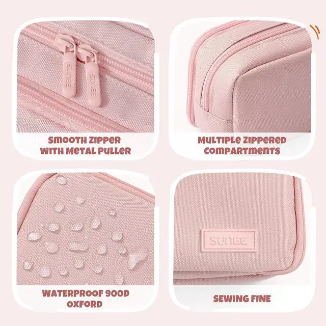 Alt view image 6 of 7 - Pencil Case, Large Capacity Pencil Pouch, Aesthetic Big Pen Bag 900D Oxford Pen Box for Office Stationery Organizer School Supplies Multifunctional for Teen Boys Girls Women Men, Pink