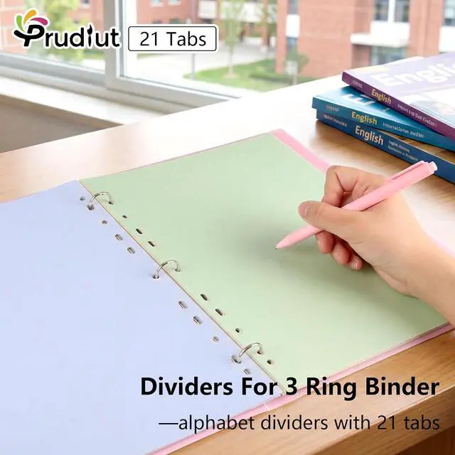 Alt view image 3 of 7 - 21-Tab A-Z Alphabet Binder Dividers for 2/3/4/11 Ring, Letter Size