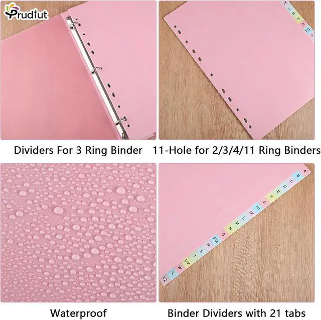 Alt view image 4 of 7 - 21-Tab A-Z Alphabet Binder Dividers for 2/3/4/11 Ring, Letter Size