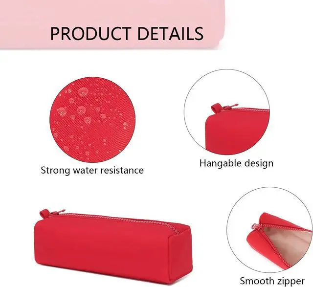 Alt view image 4 of 7 - Pencil Case Lightweight and Durable Ideal Pencil Pouch for School and Office Supplies (Red,Oxford)