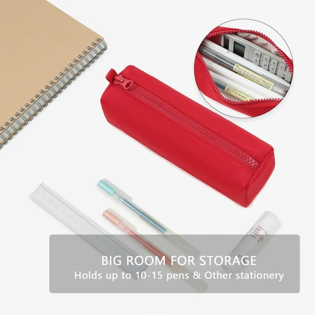 Alt view image 5 of 7 - Pencil Case Lightweight and Durable Ideal Pencil Pouch for School and Office Supplies (Red,Oxford)