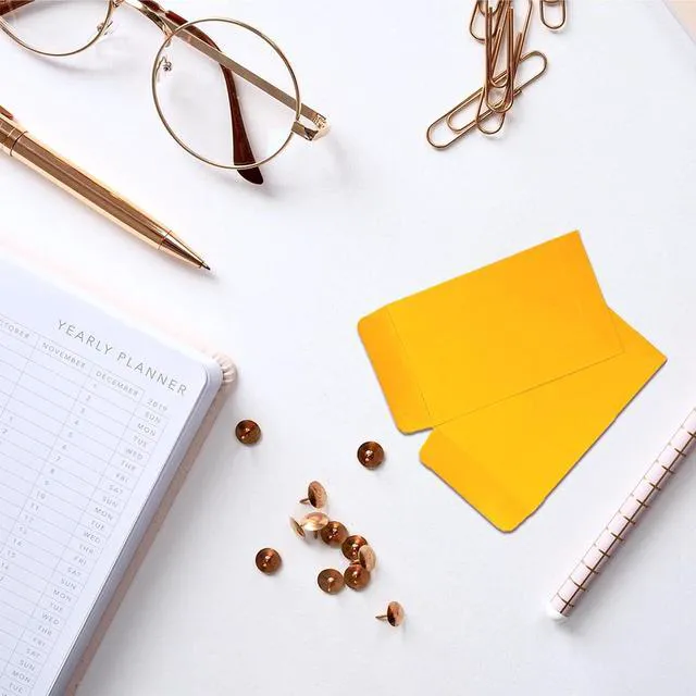 Alt view image 5 of 5 - 1 120 Pcs Small Coin Envelopes 2.25" x 3.5" with Gummed Flap, Yellow Kraft Mini Envelopes for Storing Keys, Stamps, Seeds, Tips and Small Items (120)