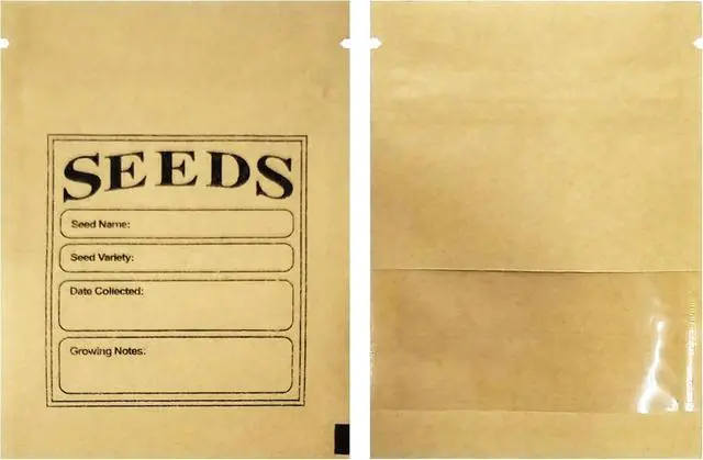 Alt view image 4 of 5 - Resealable Seeds Envelopes Kraft Paper Window Bags 100Pcs 2.7x3.7inch | Small Paper Seeds Packets Resealable with Preprinted Seed Collecting Template for Garden Flower Plants Vegetable Seed Packing