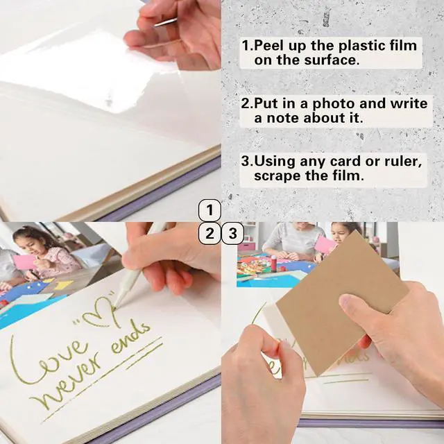 Alt view image 2 of 6 - Self Adhesive Photo Album Refill Pages 3 Ring Binder 40 Pages