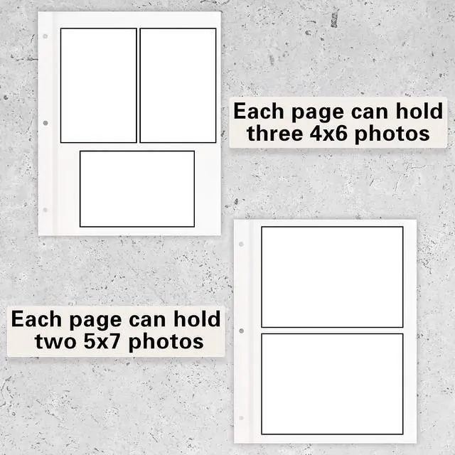 Alt view image 6 of 6 - Self Adhesive Photo Album Refill Pages 3 Ring Binder 40 Pages