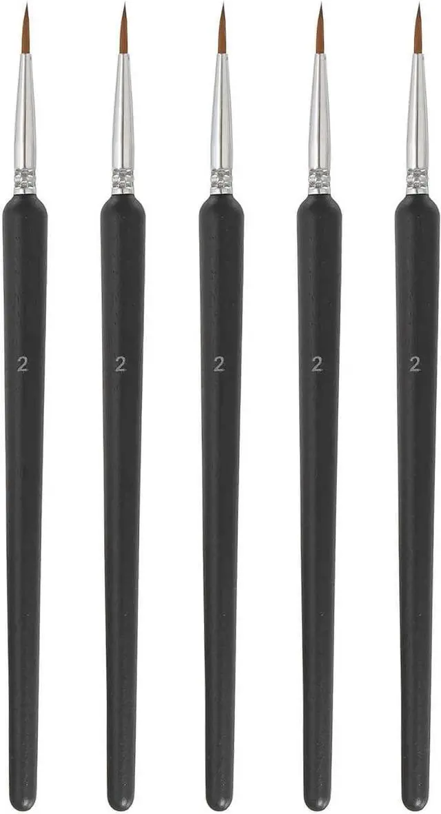 Main image of 5 Pcs Detail Paint Brushes Set, 12mm Fine Pointed Tip Miniature Paint Brushes for Acrylic Painting Oil Watercolor(2), Black