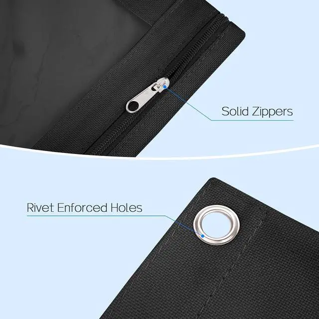 Alt view image 5 of 7 - Sooez Pencil Pouch for 3 Ring Binder, 2 Pack Binder Pencil Pouch with Clear Window Pencil Bags with Zipper & Reinforced Grommets, Pencil Case for Binder Azure Blue & Black