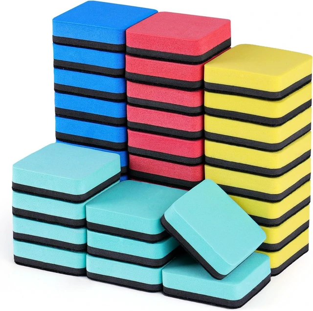 Main image of 35 Pack Dry Erase Eraser, Magnetic Whiteboard Eraser Bulk, Small White Board Eraser for Kids, Dry Erase Board Eraser, Mini Dry Erase Erasers Perfect for Classroom(4 Color Set, 2 x 2 Inch) | Powerful c