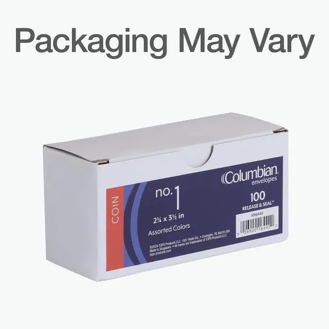 Alt view image 7 of 7 - 1 Coin and Small Parts Self Seal Envelopes for Home, Office and Garden, Small Envelopes for Organization, 2.25" x 3.5", 10 Assorted Colors, 100 per Box (1016442)