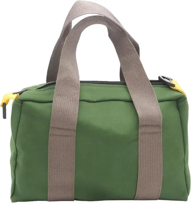 Main image of 14 Inch Wide Mouth Tool Bag, Heavy Duty Canvas Tool Storage Bag, Large Capacity Handbag, Multi-function Tool Organizer Tote Bag for Storage Wrenches Pliers (Green, 14 Inch)