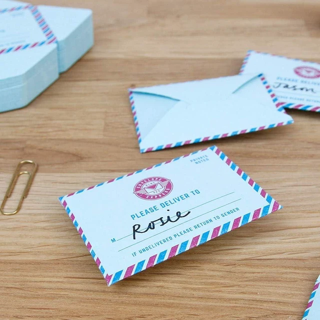 Alt view image 3 of 7 - Suck UK Airmail Envelopes | Mini Envelopes | Message Pad | Vintage Airmail | Memo Pad | Fold And Send Letters | Envelope Peel And Seal | Blank Cards | Tear Off Notes | Fold Up Letters | Birthday Cards