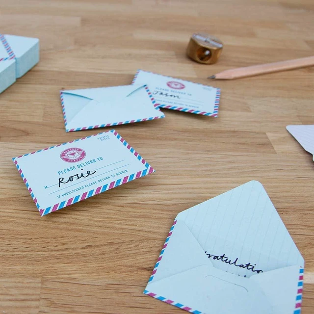 Alt view image 6 of 7 - Suck UK Airmail Envelopes | Mini Envelopes | Message Pad | Vintage Airmail | Memo Pad | Fold And Send Letters | Envelope Peel And Seal | Blank Cards | Tear Off Notes | Fold Up Letters | Birthday Cards
