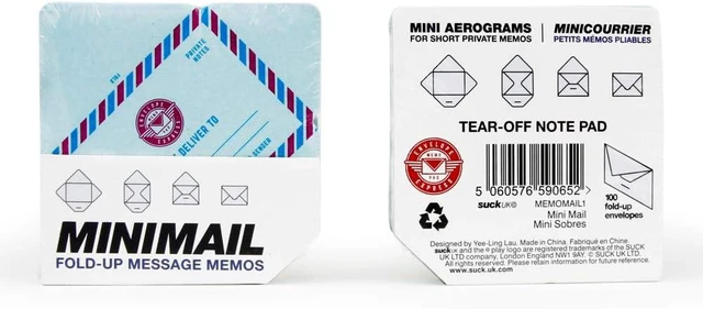 Alt view image 7 of 7 - Suck UK Airmail Envelopes | Mini Envelopes | Message Pad | Vintage Airmail | Memo Pad | Fold And Send Letters | Envelope Peel And Seal | Blank Cards | Tear Off Notes | Fold Up Letters | Birthday Cards