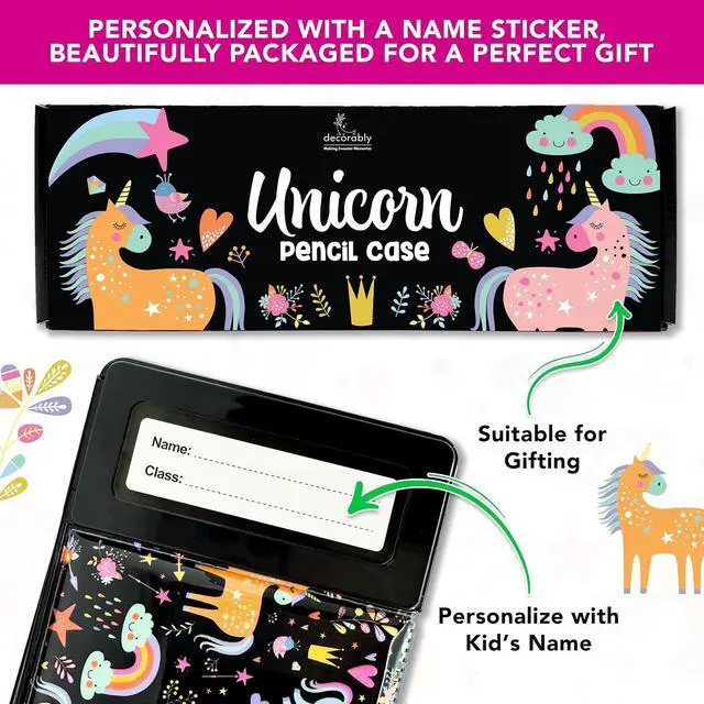 Alt view image 7 of 7 - Unicorn Pop-Up Pencil Case with Calculator for Girls | Multifunction Pencil Box with Sharpener, Pen Slots, Mini Drawer & 2 Magnetic Compartments - Back-to-School Kids Gift