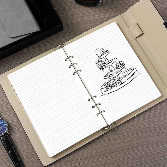 Alt view image 6 of 6 - 6-Hole Lined Paper Refills for A5 Ring Binder - 100 Sheets/200 Pages Loose Leaf Paper Line Refills for Filofax Planner, 100 gsm White Paper, 5.8" x 8.25"