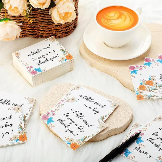 Alt view image 6 of 6 - 120 Pcs Thank You Cards 3x3.5 Mini Floral Notes for Small Business | Essential Packaging Supplies Bulk, Thank You for Your Support Card, Customer Appreciation, Retail or Handmade Shop