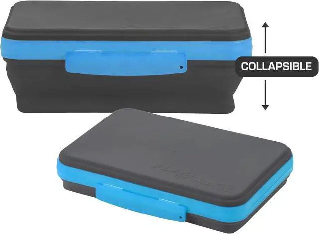 Alt view image 2 of 7 - Flexi Storage Box with Lid, Collapsible Pencil Case Design for Craft and School Supplies, Blue/Black