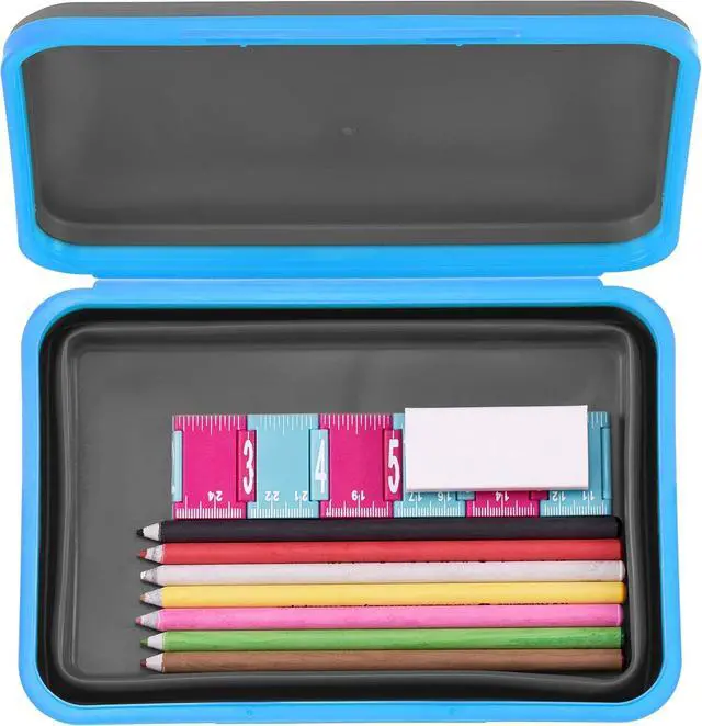 Alt view image 6 of 7 - Flexi Storage Box with Lid, Collapsible Pencil Case Design for Craft and School Supplies, Blue/Black