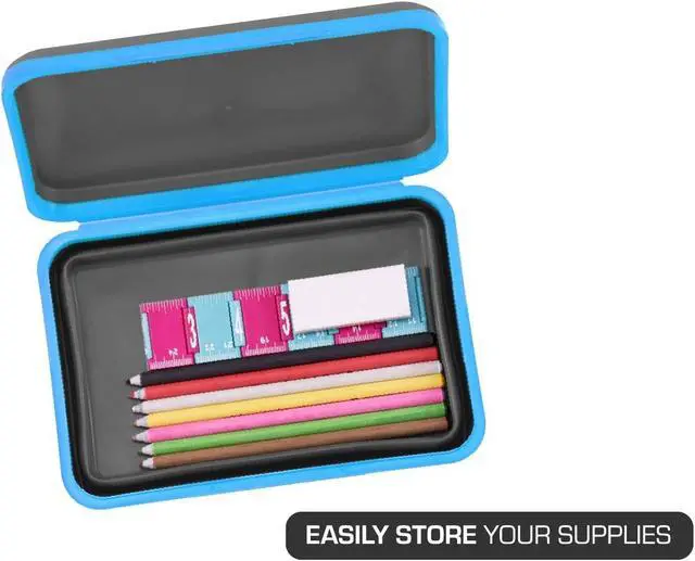 Alt view image 4 of 7 - Flexi Storage Box with Lid, Collapsible Pencil Case Design for Craft and School Supplies, Blue/Black